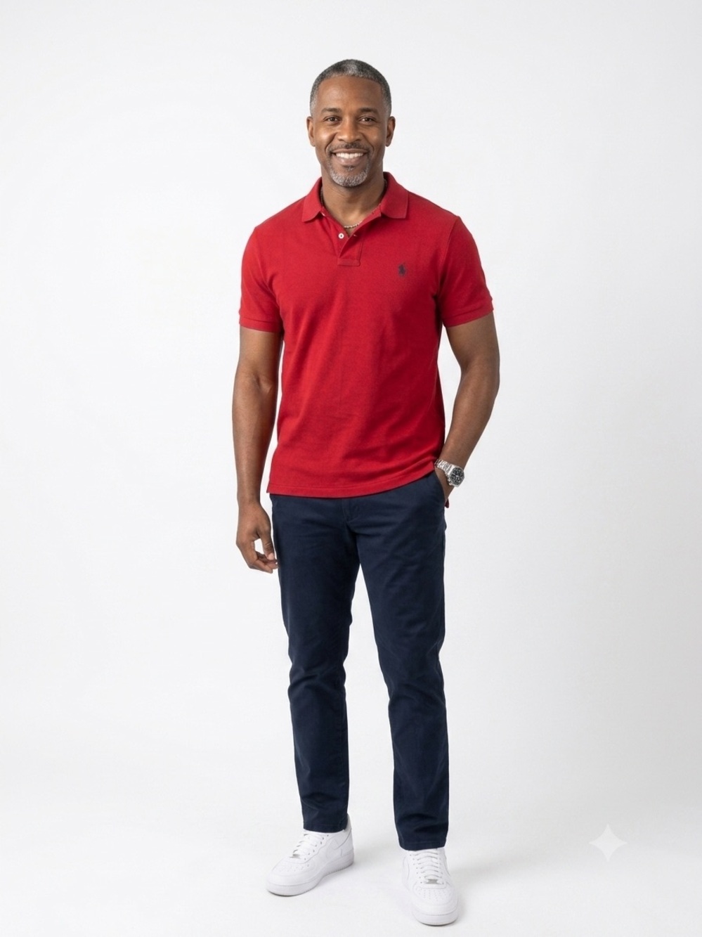 Polo Ralph Lauren Pima Stretch Mesh Men’s Polo Shirt Red Size Large Preppy - Picture 9 of 9